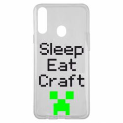 Чехол для Samsung A20s Sleep,eat, craft - PrintSalon