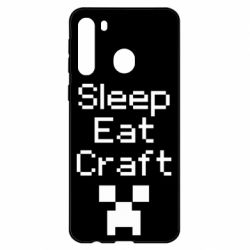 Чехол для Samsung A21 Sleep,eat, craft - PrintSalon