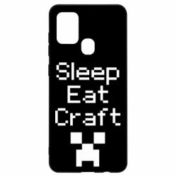 Чехол для Samsung A21s Sleep,eat, craft - PrintSalon