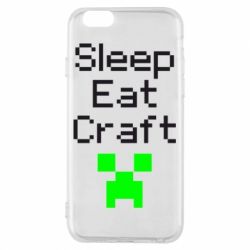 Чехол для iPhone 6/6S Sleep,eat, craft - PrintSalon