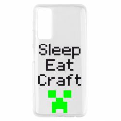 Чехол для Huawei P Smart 2021 Sleep,eat, craft - PrintSalon