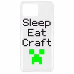 Чехол для Oppo Reno 4 Lite Sleep,eat, craft - PrintSalon