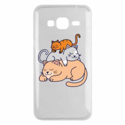 Чехол для Samsung J3 2016 Sleeping cats - PrintSalon