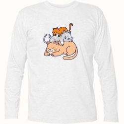 Футболка с длинным рукавом Sleeping cats - PrintSalon