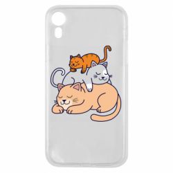 Чехол для iPhone XR Sleeping cats - PrintSalon