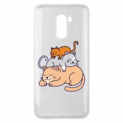 Чехол для Xiaomi Pocophone F1 Sleeping cats - PrintSalon