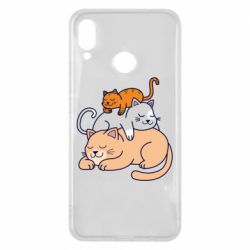 Чехол для Huawei P Smart Plus 2018 Sleeping cats - PrintSalon