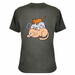 Камуфляжная футболка Sleeping cats - PrintSalon