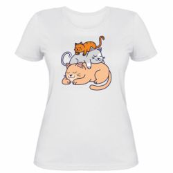 Женская футболка Sleeping cats - PrintSalon