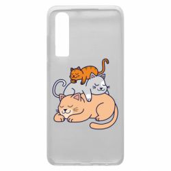 Чехол для Huawei P30 Sleeping cats - PrintSalon