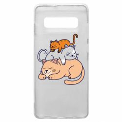 Чехол для Samsung S10+ Sleeping cats - PrintSalon