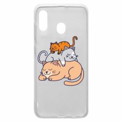 Чехол для Samsung A20 Sleeping cats - PrintSalon