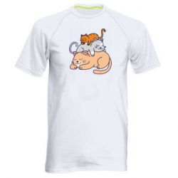 Мужская футболка для спорта Sleeping cats - PrintSalon