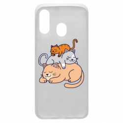 Чехол для Samsung A40 Sleeping cats - PrintSalon
