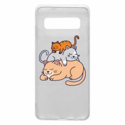 Чехол для Samsung S10 Sleeping cats - PrintSalon