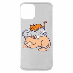 Чехол для iPhone 11 Sleeping cats - PrintSalon