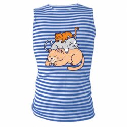 Майка-тельняшка Sleeping cats - PrintSalon