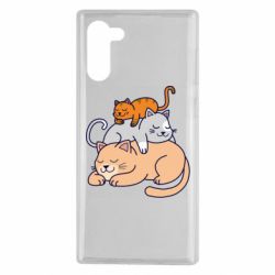 Чехол для Samsung Note 10 Sleeping cats - PrintSalon