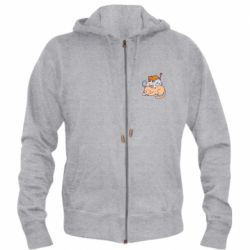 Мужское худи на молнии Sleeping cats - PrintSalon