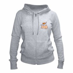 Женское худи на молнии Sleeping cats - PrintSalon