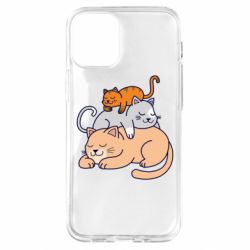 Чехол для iPhone 12 mini Sleeping cats - PrintSalon