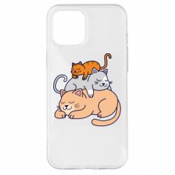 Чехол для iPhone 12 Pro Max Sleeping cats - PrintSalon
