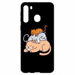 Чехол для Samsung A21 Sleeping cats - PrintSalon