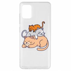 Чехол для Samsung A51 Sleeping cats - PrintSalon