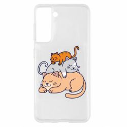Чехол для Samsung S21 Sleeping cats - PrintSalon