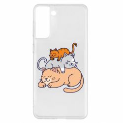 Чехол для Samsung S21+ Sleeping cats - PrintSalon