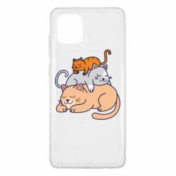 Чехол для Samsung Note 10 Lite Sleeping cats - PrintSalon