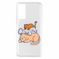 Чехол для Huawei P Smart 2021 Sleeping cats - PrintSalon