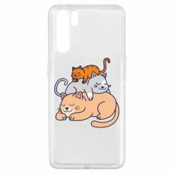 Чехол для Oppo A91/Reno3 Sleeping cats - PrintSalon