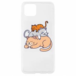 Чехол для Oppo A92s Sleeping cats - PrintSalon