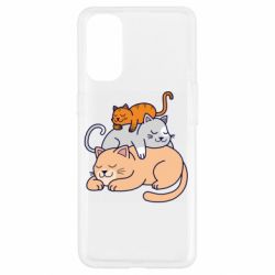 Чехол для Oppo Reno 4 Sleeping cats - PrintSalon