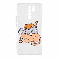 Чехол для Xiaomi Redmi 9 Sleeping cats - PrintSalon