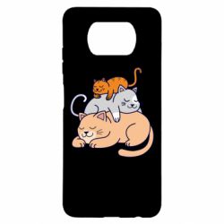 Чехол для Xiaomi Poco X3 Sleeping cats - PrintSalon