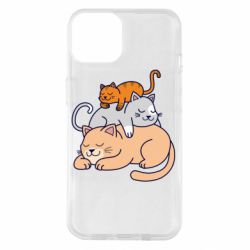 Чехол для iPhone 14 Sleeping cats - PrintSalon