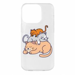 Чехол для iPhone 14 Pro Sleeping cats - PrintSalon