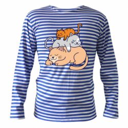 Тельняшка с длинным рукавом Sleeping cats - PrintSalon