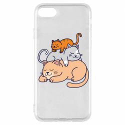 Чехол для iPhone 7 Sleeping cats - PrintSalon