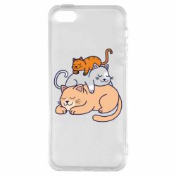 Чехол для iPhone5/5S/SE Sleeping cats - PrintSalon