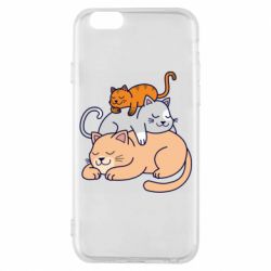 Чехол для iPhone 6/6S Sleeping cats - PrintSalon