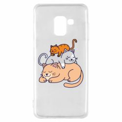 Чехол для Samsung A8 2018 Sleeping cats - PrintSalon