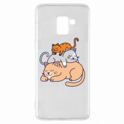 Чехол для Samsung A8+ 2018 Sleeping cats - PrintSalon