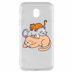 Чехол для Samsung J3 2017 Sleeping cats - PrintSalon