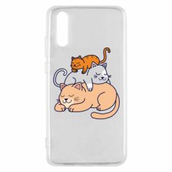Чехол для Huawei P20 Sleeping cats - PrintSalon