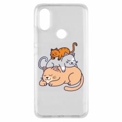 Чехол для Xiaomi Mi A2 Sleeping cats - PrintSalon