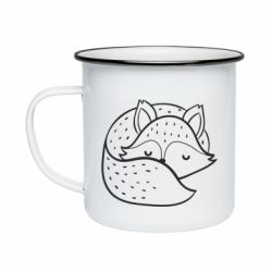 Кружка эмалированная Sleeping fox - PrintSalon