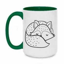 Чашка двухцветная 420ml Sleeping fox - PrintSalon